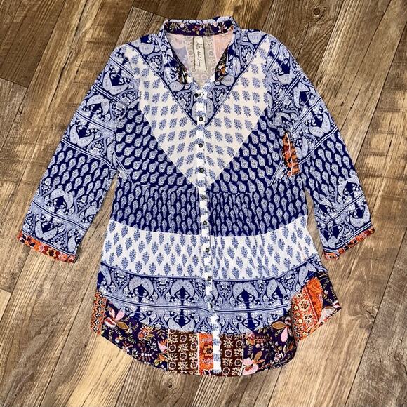 Aratta Silent Journey Paisley Moroccan Tunic Size Small - Picture 2 of 16